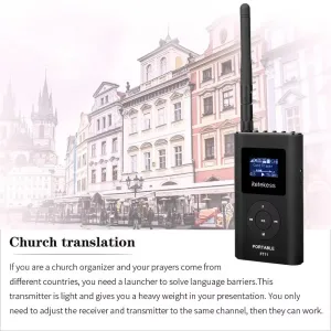 Retekess FT11 Portable FM Transmitter 0.3W Wireless Broadcast MP3 Player Support TF Card AUX Input Built in Microphone for Car Church Campus