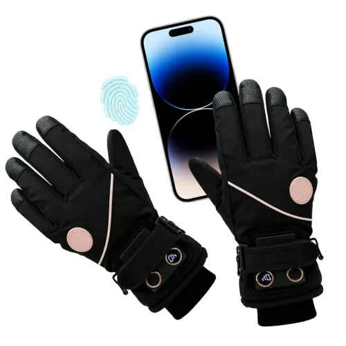 TENGOO USB Charging Heated Gloves Touchscreen 3 Levels Temperature Windproof Warm Cycling Gloves for Outdoor Winter Skiing