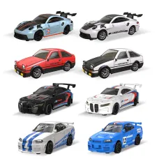YEGAO D43-01Q RTR 1/64 2.4G 4WD Mini Drift RC Car Sports Alloy Body Shell LED Light High Speed On-Road Micro Racing Remote Control Vehicles Models Desktop Ornaments Toys