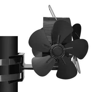 15 Blades Heat Powered Stove Fan Wall-mounted Fireplace Fan Winter Warm Quiet Eco-Fan Portable Heater Efficient Heat