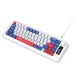 HXSJ L68 Three-Mode Wireless Gaming Keyboard with Display Screen and Multimedia Knob 68-keys RGB Light 2000mAh Battery Type-C Rechargeable 2.4G/BT1/BT2 Wireless Membrane Keyboards for PC Laptop Computer