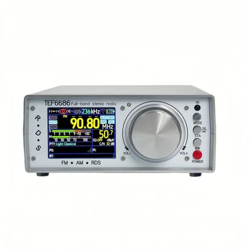 TEF6686 Full Band Stereo Radio High Sensitivity FM AM SW LW Bluetooth Transmitter Infrared Remote Customizable Bandwidth Rechargeable Battery Digital Display
