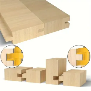 LAVIE 2PCS 1/2 Inch Shank Tongue and Groove Joint Set Carbide Tipped Router Bits for Board Tabletops / Panels Joinery / Making Strip Flooring