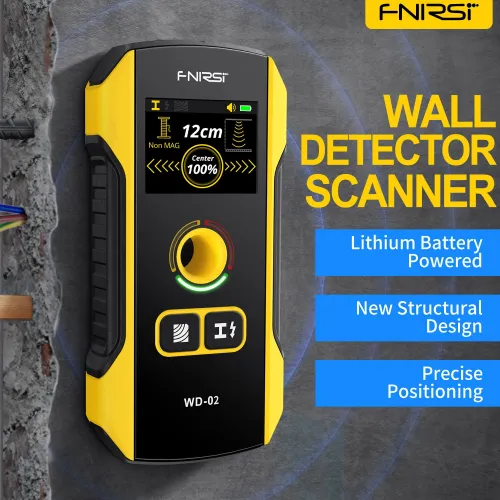 FNIRSI WD-02 Metal Detector Wall Detector Scanner Wooden AC Wires Metal Pipes Rebars Detecting Tool Indicator Light Positioning