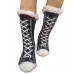 Outdoor Winter Sports Thermal Electric Heated Socks Womens Winter Warm Sock Soft Female Gifts Non Slip Grip Floor Funny Slipper Sock