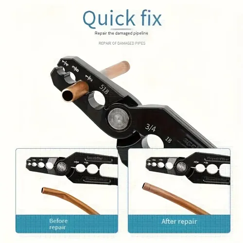CT-301 Copper Tube Repair Pliers Aluminum Alloy Heavy Duty Tool Multi Diameter Compatible Serrated Jaws Precision Markings Portable Manual Operation Smooth Ring Riveting Mechanism