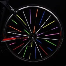 12pcs 7.5cm Bicycle Wheel Reflective Sticker Warning Light Tube Strip MTB Cycling Safety Kit for MTB Road Bike