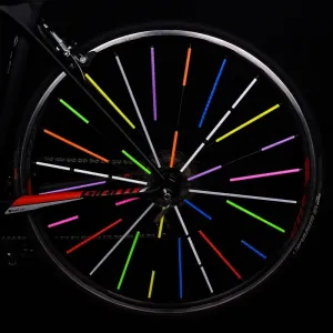 12pcs 7.5cm Bicycle Wheel Reflective Sticker Warning Light Tube Strip MTB Cycling Safety Kit for MTB Road Bike