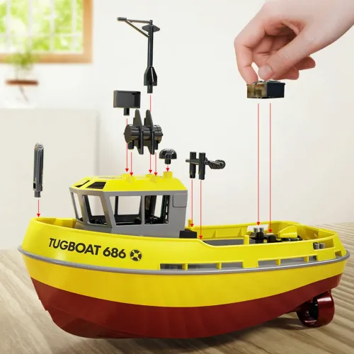 SG PINECONE FOREST SG686 2.4G 1/72 Rc Boat Powerful Dual Motor Wireless Electric Remote Control Tugboat Model Toys for Boys Gift