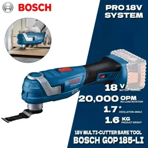 GOP 185-LI Cordless Oscillating Multi-Tool 18V Brushless Motor Quick Accessory Change Low Vibration Precision Cutting