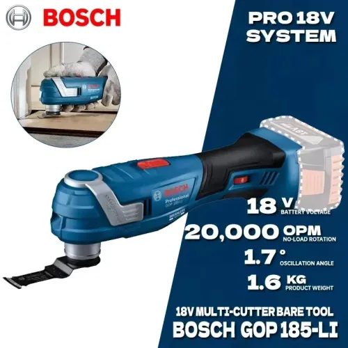 GOP 185-LI Cordless Oscillating Multi-Tool 18V Brushless Motor Quick Accessory Change Low Vibration Precision Cutting