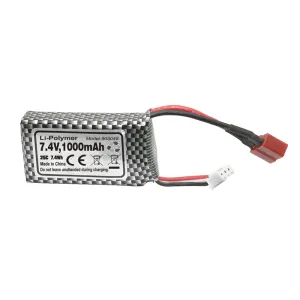 Flyhal FC600 HBX 16890A 1/16 RC Car Spare 7.4V 1000mAh 25C T Plug Lipo Battery Vehicles Models Parts