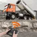 Huina 1598 2.4G 14CH 6WD RC Car Dump Truck RTR Half Alloy Full Proportional Control Simulation Sound and Light Vehicle Model