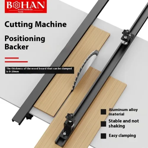 BOHAN Cutting Machine Positioning Fence Aluminum Alloy 1280mm/2560mm Adjustable Clamp Range Precision Guide Track for Woodworking