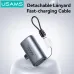 USAMS CD252 PB82 Tail Plug Capsule Power Bank 20W 38.5Wh 10000mAh Type-C Plug-in External Battery Power Supply with 1 Input & 2 Output Fast Charging for iPhone 17 17 Pro 16 15 Pro Max for Huawei Pura 80 Ultra for XIAOMI Built-in Detachable Lanyard Cab