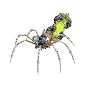 NIKOLATOY Mechanical Spider Model DIY Assembly Kits Science Toy LED Light Creative Desktop Ornaments