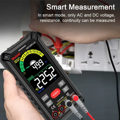 GVDA 128PLUS Smart Digital Multimeter 9999 counts LCD Color Display DC AC Voltage Current True RMS Multimetro Rechargeable Multitester