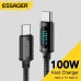 ESSAGER 7A/PD 29W/PD 100W Type-C To USB A/Type-C/iP Fast Charge Digital Display Data Cable For Samsung Galaxy S22 S22 Ultra For Xiaomi Mi 12T Redmi Note 12 For iPhone 14 14 Plus 14 Pro Max
