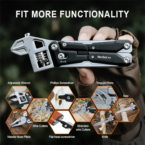 NexTool W4 Multitool Wrench 11-In-1 Adjustable Wrench Pliers Hand Tools Screwdriver Wooding Saw Wood Working Tools