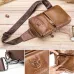 BULLCAPTAIN Retro Genuine Leather Men's Chest Bag Comfy Adjustable Shoulder Strap Crossbody Bags Large-capacity Multi-layered Messenger Bags for Travel