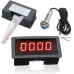 1Set Measuring Gauge 4 Digital Red LED Tachometer RPM Speed Meter 10-9999RPM Hall Proximity Switch Sensor NPN