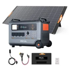 Blackview OSCAL PowerMax 6000 PM6000 Rugged Power Station with PM400 400W Foldable Solar Panel Set 3600Wh to 57600Wh LiFePO4 Battery Pack Power Station with 14 Outlets 5 LED Light Modes Morse Code Roller Power Backup for Emergency Communication Camping