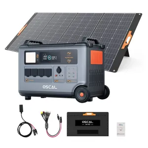 Blackview OSCAL PowerMax 6000 PM6000 Rugged Power Station with PM400 400W Foldable Solar Panel Set 3600Wh to 57600Wh LiFePO4 Battery Pack Power Station with 14 Outlets 5 LED Light Modes Morse Code Roller Power Backup for Emergency Communication Camping