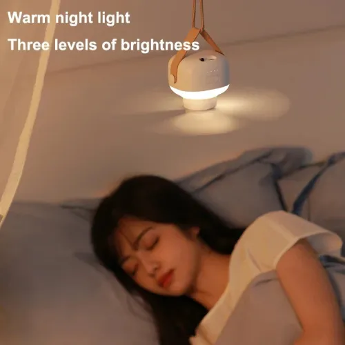 Portable Ceiling Fan 7200mAh Cooling Fan Outdoor Camping Fan Tent Ventilator Cooler Rechargeable Electric Fan Night Light with Remote Control