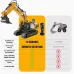 YIGONG 1061 RTR 1/20 2.4G 11CH RC Car Excavator Alloy Bucket Simulated LED Light Sound 360 Infinitely Rotation Remote Controlled Engineering Vehicle Desktop Toys Model Collection Gift For Boys