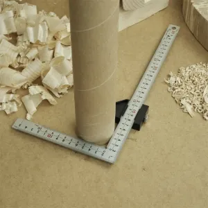 Shinwa 90 Degree Angle Ruler Metric 8 Scales Carpentry Multifunctional Square Stainless Steel Accurate Marking Sliding Stop Adjustable