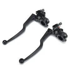 Pair Black Aluminum Motorcycle Brake & Clutch Lever For Honda CG 125 Cable Front Brake