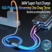 6A 66W USB-A to Type-C/iP/Micro USB RGB Gradient Cable Fast Charging Data Transmission Copper Core Line 1.2M Long for iPhone 16 16 Pro 15 15 Plus 13 12 for Huawei Mate XT for Xiaomi 15pro for Samsung Galaxy Z Flip6