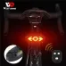 West Biking Smart 2-in-1 Bicycle Rear Light Wireless Remote Control 5 Light Modes Turn Signal Lights Bike bell horn Cycling Mini Taillight for Night Riding