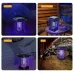 Solar Powered Bug Zapper EM02 Portable Outdoor Mosquito Killer Lamp High Voltage Electric Insect Repellent Stainless Steel IP65 Waterproof LED Light for Courtyard Garden Patio Backyard