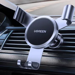 Ugreen LP493 Car Air Vent Gravity Mount Stand with Universal Rotary Ball Aluminum Alloy Clamp Support for 4.7-7.2 inch Mobile Phones