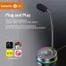 Lenovo Lecoo MC01 Wired Microphone Colorful Light Effect 360  Flexible Microphone for Tablet PC Computer