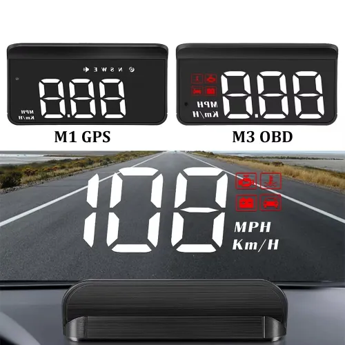 Weiying M3 Auto OBD2 HUD M1 GPS Head-Up Display Projection Speedometer Alarm Projector Display Digital Speed Car Accessories