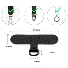 1Pcs Universal TPU Mobile Phone Anti-lost Lanyard Card Clip Gasket Nylon Detachable Phone Hanging Cord Strap Patch Tether Pad