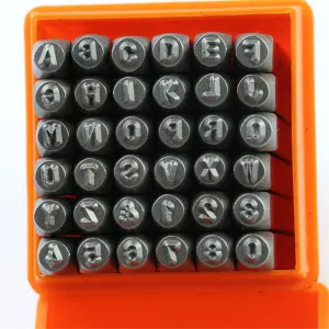 Professional 36Pcs Steel Metal Stamping Tool Set 3/6mm Alloy Steel Number and Letter Punch HRC 58-62 for Jewelry Craft