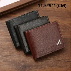 Men Short Wallet Business Casual Soft Leather Wallet Classic Retro Horizontal Wallet Large Capacity Fashion Purse With Card Slot