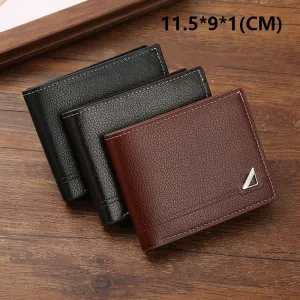 Men Short Wallet Business Casual Soft Leather Wallet Classic Retro Horizontal Wallet Large Capacity Fashion Purse With Card Slot