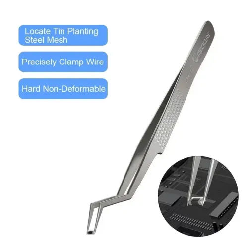 Mechanic Aax-17 Stainless Steel Chip Tin Planting Tweezer Anti Corrosion High Hardness Precision Tool for Mobile Phone Electronic Repair