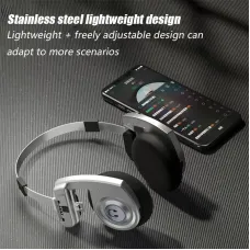 H1Pro TWS bluetooth Headset Retro Stainless Steel Headphone Dual 36mm Dynamic Coils Telescopic Design Sponge Earmuffs Foldable Over-head Headphones