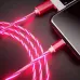 1M/2M USB-A to Type-C Glowing Cable Mobile Phone Charging Cables Tinned Copper Core Line with RGB Light for iPhone 16 16 Pro 15 Pro Max for HUAWEI for SAMSUNG for XIAOMI