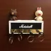 Modern Melody Music Note Key Holder Storage Box Rack Wall Mounted Key Holder Guitar Keyring Hook Holder with 4 Guitar Plugs