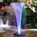 16cm Solar Floating Fountain with Lights 3W LED Solar Bird Bath Light Sensor with 6 Nozzles Auto On Off for Garden Decoration