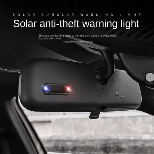 Car Mini LED Solar Warning Light Night Security Simulated Alarm Alarm Wireless Anti-theft Warning Light Flashing Virtual Alarm Light