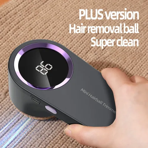 Intelligent Digital Display Fabric Shaver Hair Ball Trimmer Portable Lint Remover with 6 Blade Cutter Head Type C Fast Charging