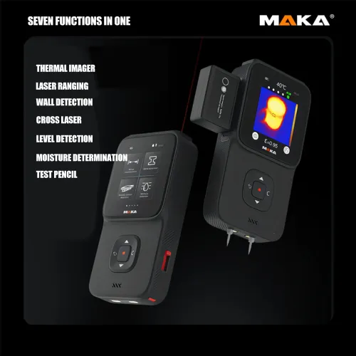 MAKA MK2301 7-in-1 Multifunctional Measurement Device Target Temperature Distance test and Angle Measurement High-Definition 1024 Pixel Infrared and Visible Light Imaging Ideal for Accurate Thermal Analysis and Surveying