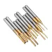 Drillpro DB-M1 10Pcs 0.8-3mm Titanium Coated Engraving Milling Cutter Carbide Bits